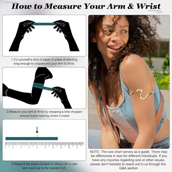 6Pcs Arm Cuff Upper Arm Band Chunky Gold Cuff Bracelets for Women Adjustable Upp - Picture 5 of 6